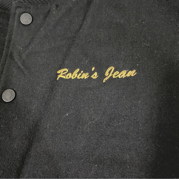 ROBIN'S JEAN VARSITY JACKET IN BLACK AND GOLD Size XL - Picture 2 of 8